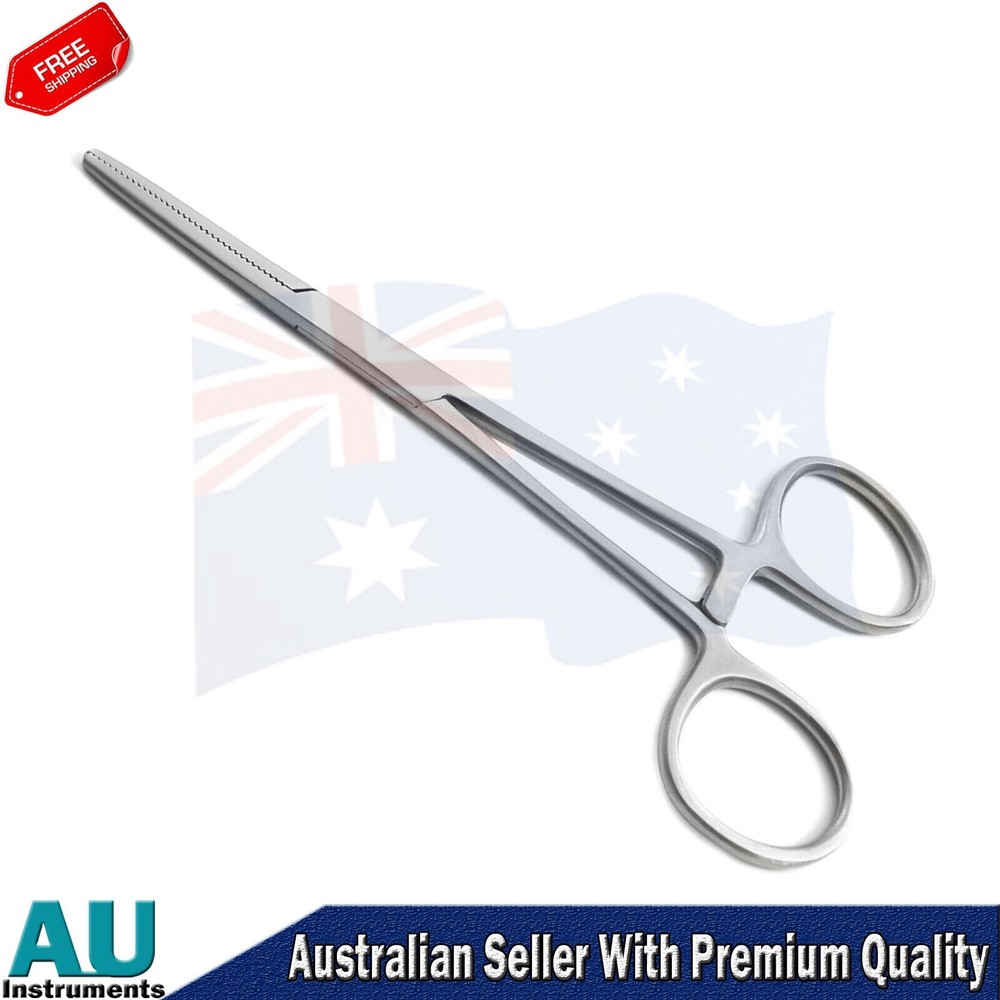 Hemostatic Pean Forceps Locking Pliers & Tissue Suture Iris Gum Scissors