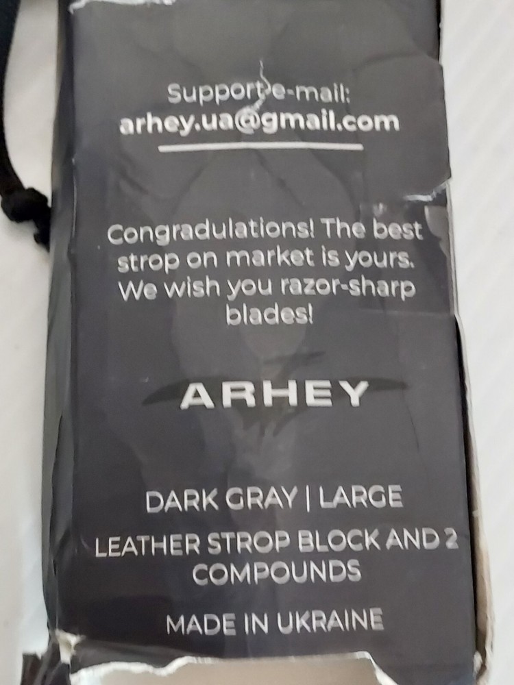 ARHEY 2-Sided Adjustable Leather Strop Block & 2 Compounds DARK GRAY/LARGE (Two)