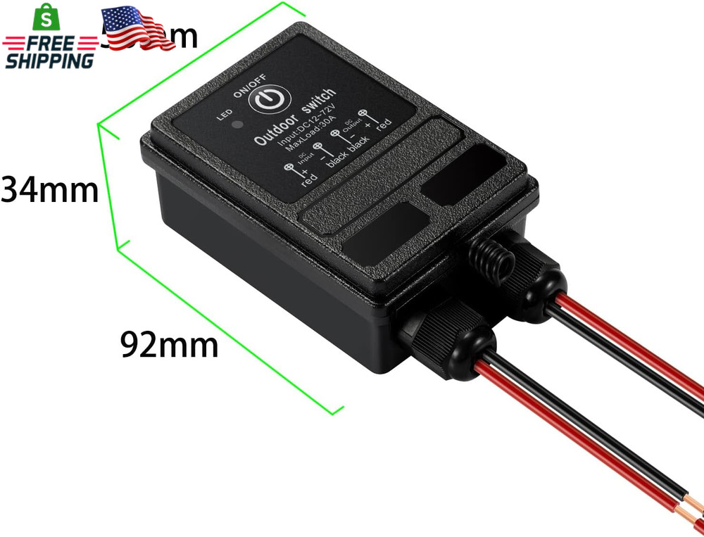 DC12V Remote Control Switch,9400Ft Long Range,Dc12V/24V/48V/72V,Ip65 Waterproof
