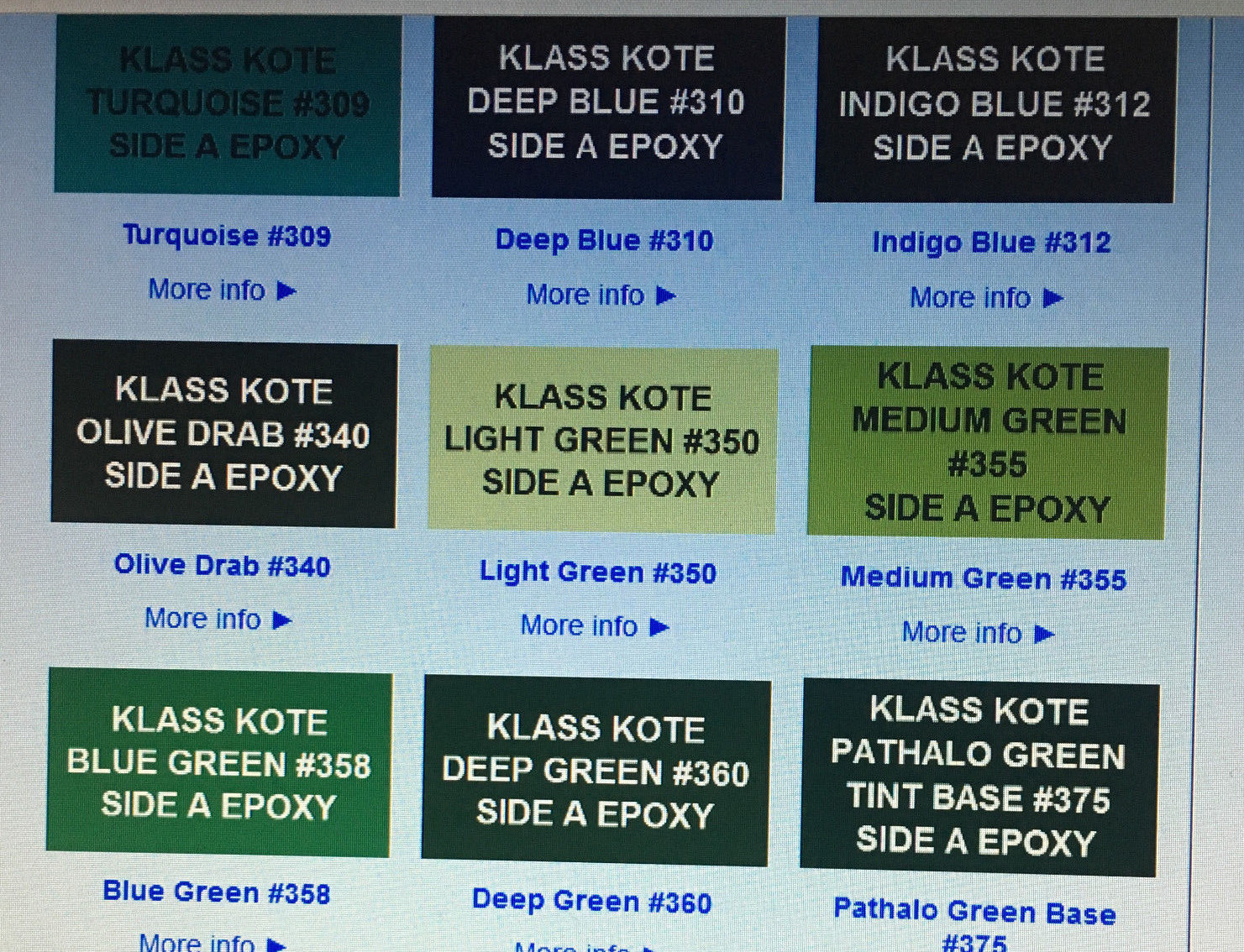 Klass Kote two part Epoxy Paint Part A 8 or 16 ounce class coat
