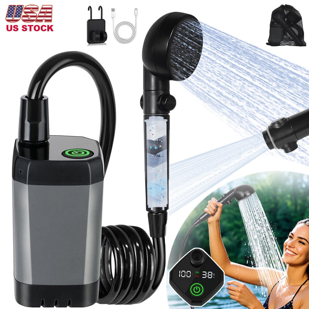 6000mAh Portable Camping Shower Rechargeable Camp Pump for Hiking Travel Outdoor