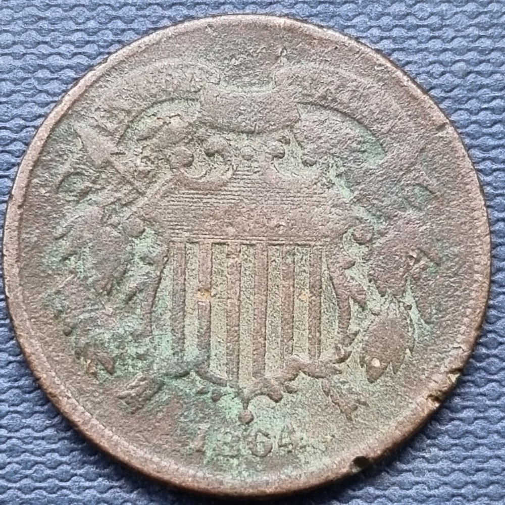 1864 Two Cent Piece 2c Better Grade Details #76745