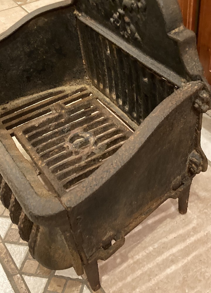 Victorian Cast Iron Coal Fireplace Basket Original