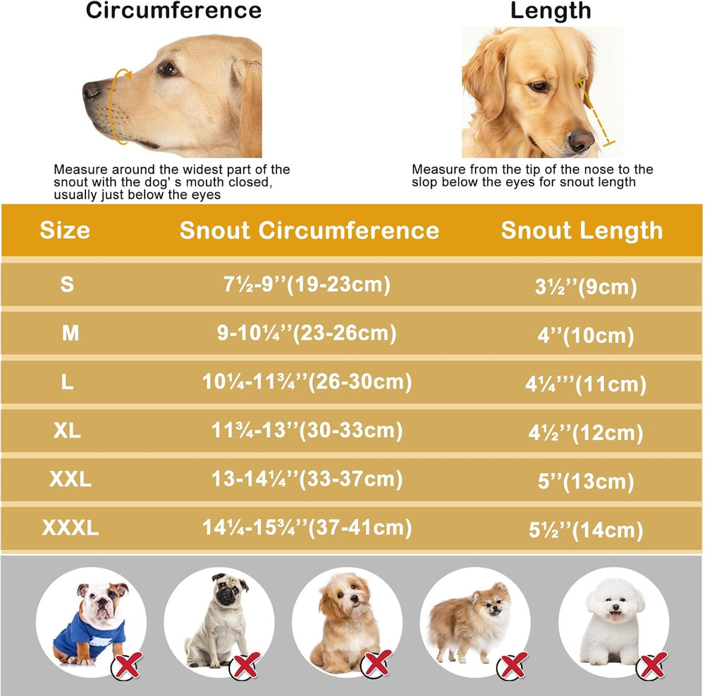 Dog Muzzle, Soft Breathable Dog Muzzles Suitable Dogs, Adjustable Basket Muzzles