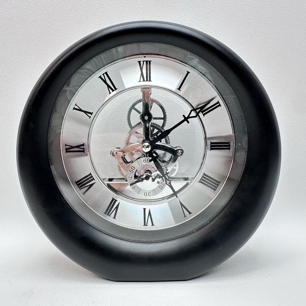 Interactive 7” Gear Desktop Clock Black  - Home or Office - Tested & Works