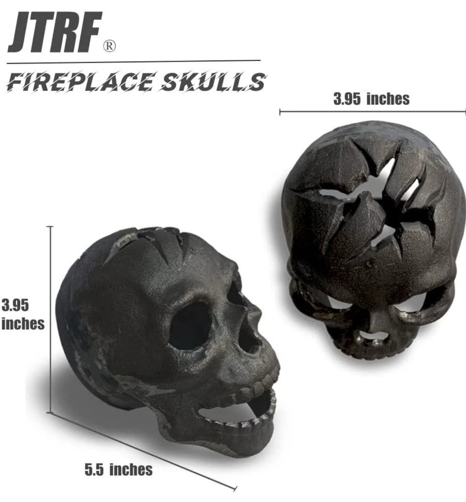1 pc Refractory Materials Fireproof Imitated Human Fire Pit Skulls Gas Log fo...