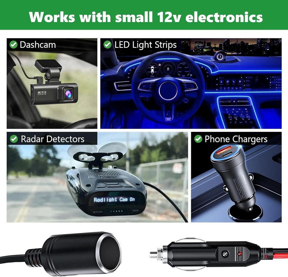 USB to Car Cigarette Lighter Socket with Step-Up Converter Adapter Cable, USB-A