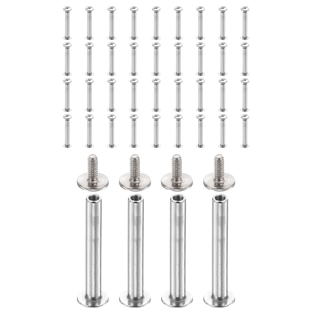 40set Phillips Chicago Screw M2x20mm Binding Post Screw, Silver