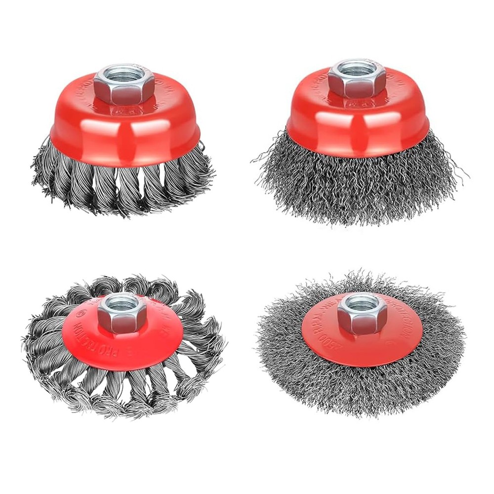 4 and 3 Inch Wire Wheel Brush Set for Angle Grinder