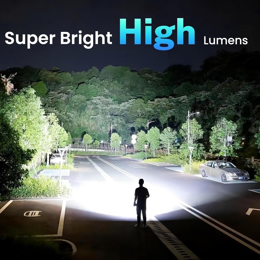 Rechargeable Flashlights High Lumens 2Pack, 5Mode Flash Light with LCD Digita...