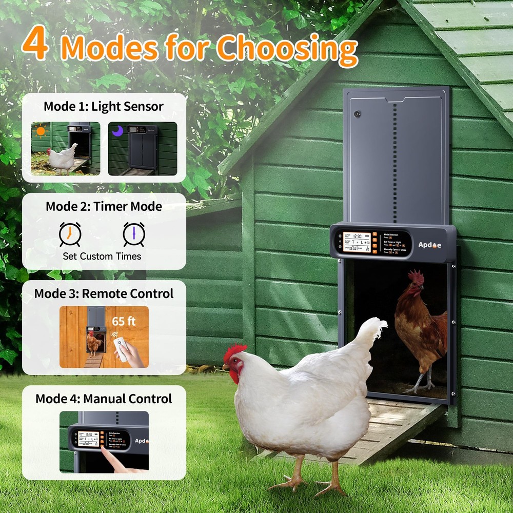 Solar Automatic Chicken Coop Door Auto Opener
