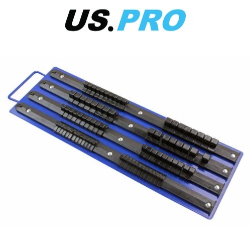 US PRO 80pc 1/4" 3/8" 1/2" Socket Tray Rack Socket Storage Rail 1681