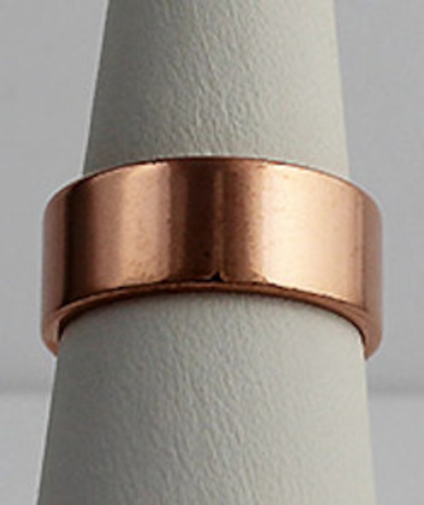 Solid Copper Ring 8mm Band Made in USA Flat Band Plain Smooth Texture Sizes 6-13