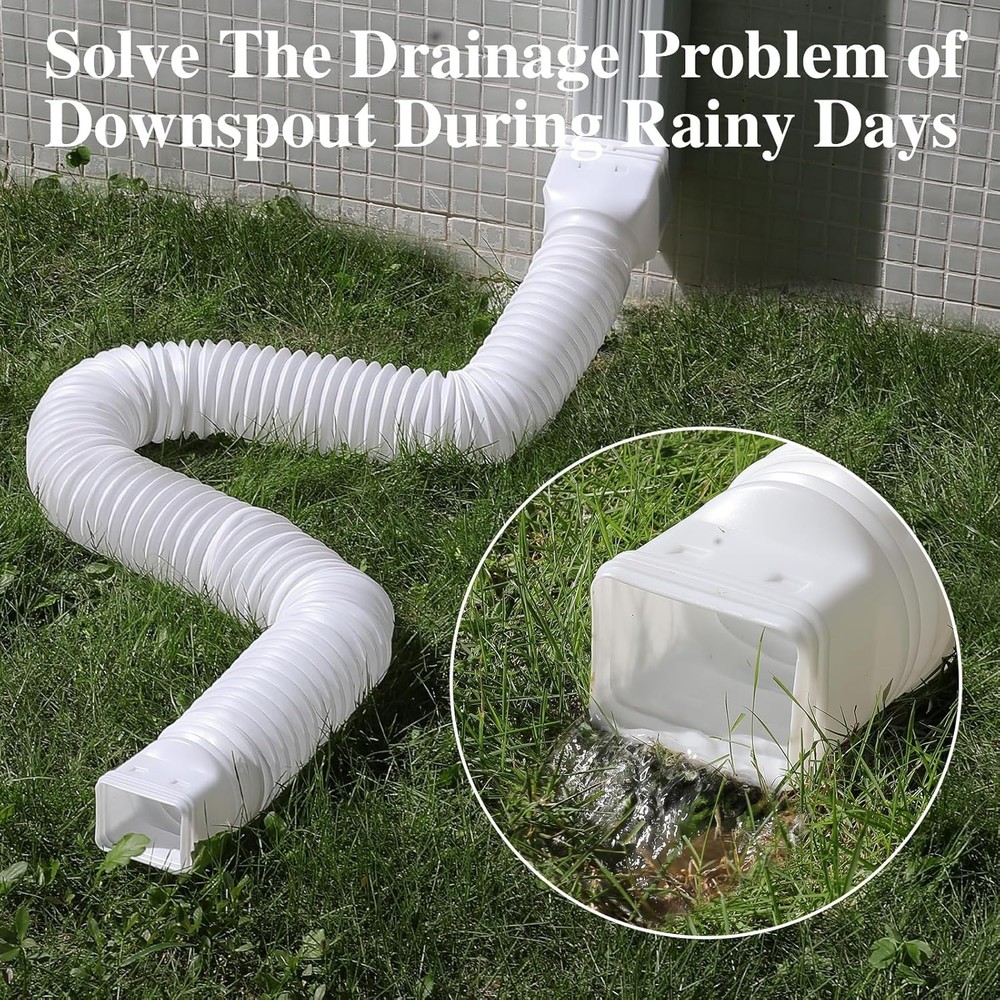 11.5Ft Long Gutter Downspout Extensions Flexible, Drain Downspout Extender, down
