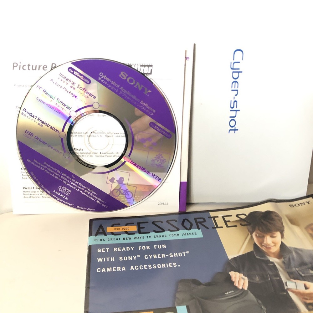 Sony Cyber Shot Application Software Compact Disc Original Product Papers Extras
