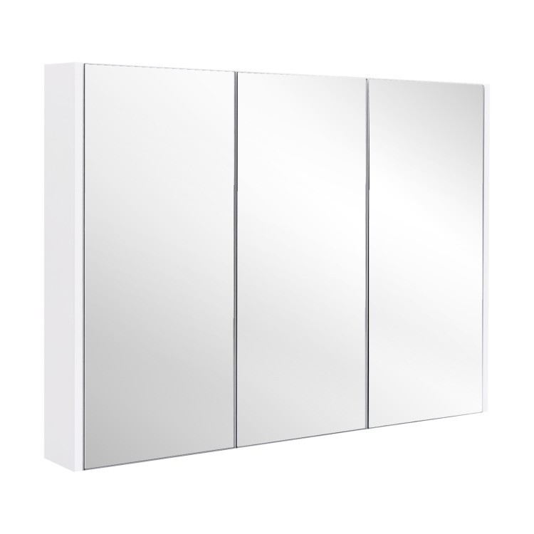 3-Doors Bathroom Medicine Cabinet Frameless Wall Mounted Mirror Adjustable Shelf