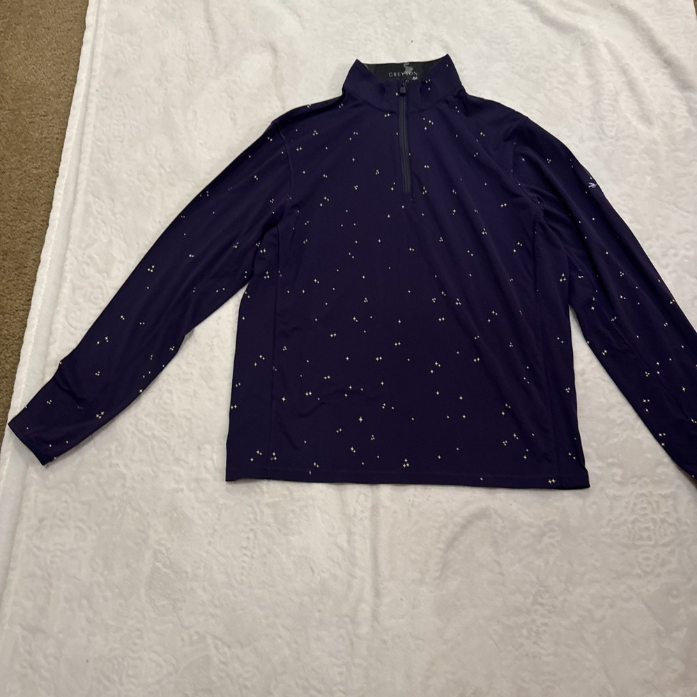 Greyson Tate 1/4 Zip Pullover Purple Raven Medium Men's