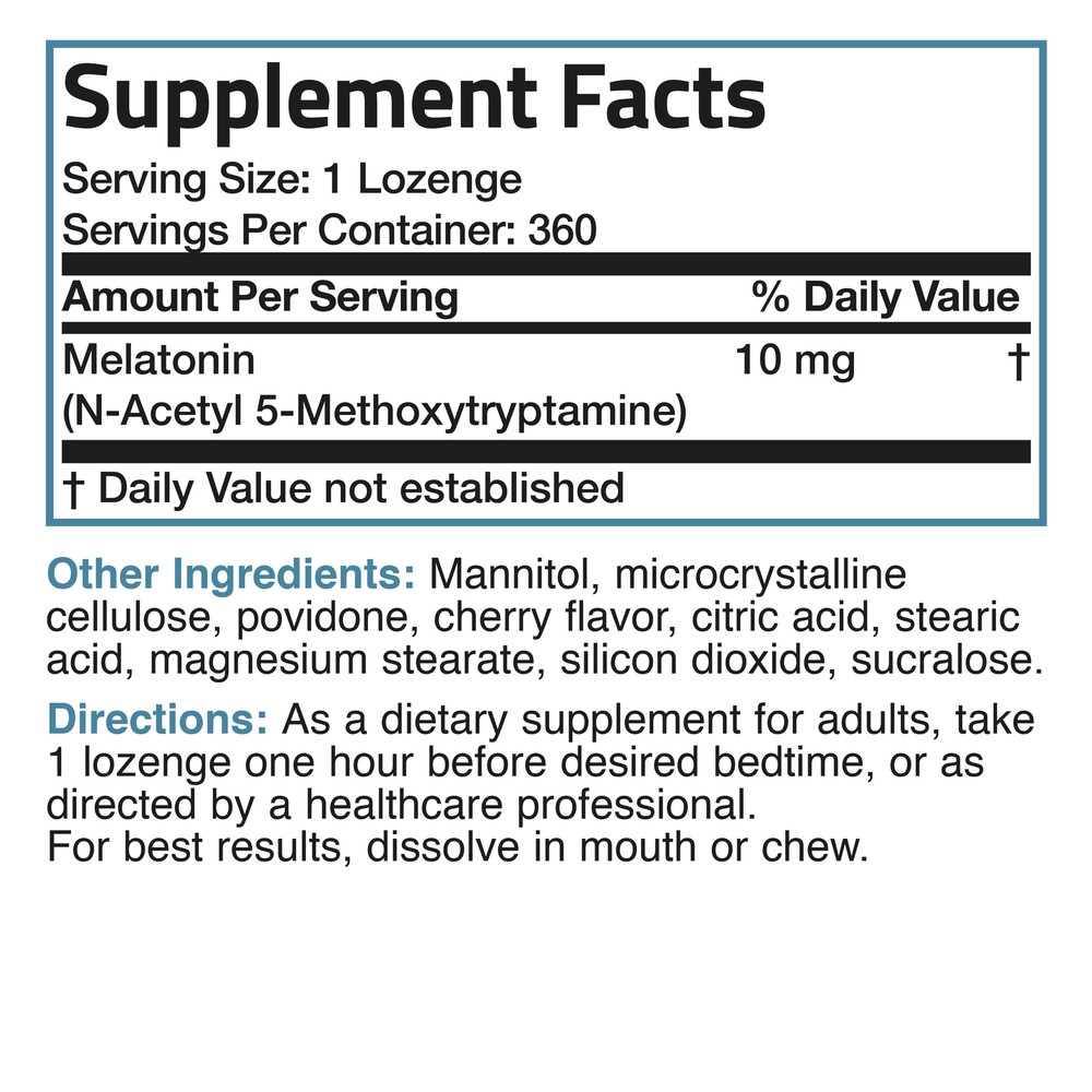 Melatonin 10mg Fast Dissolve Tablets - Sleep Aid, 360 Cherry Flavored Tablets