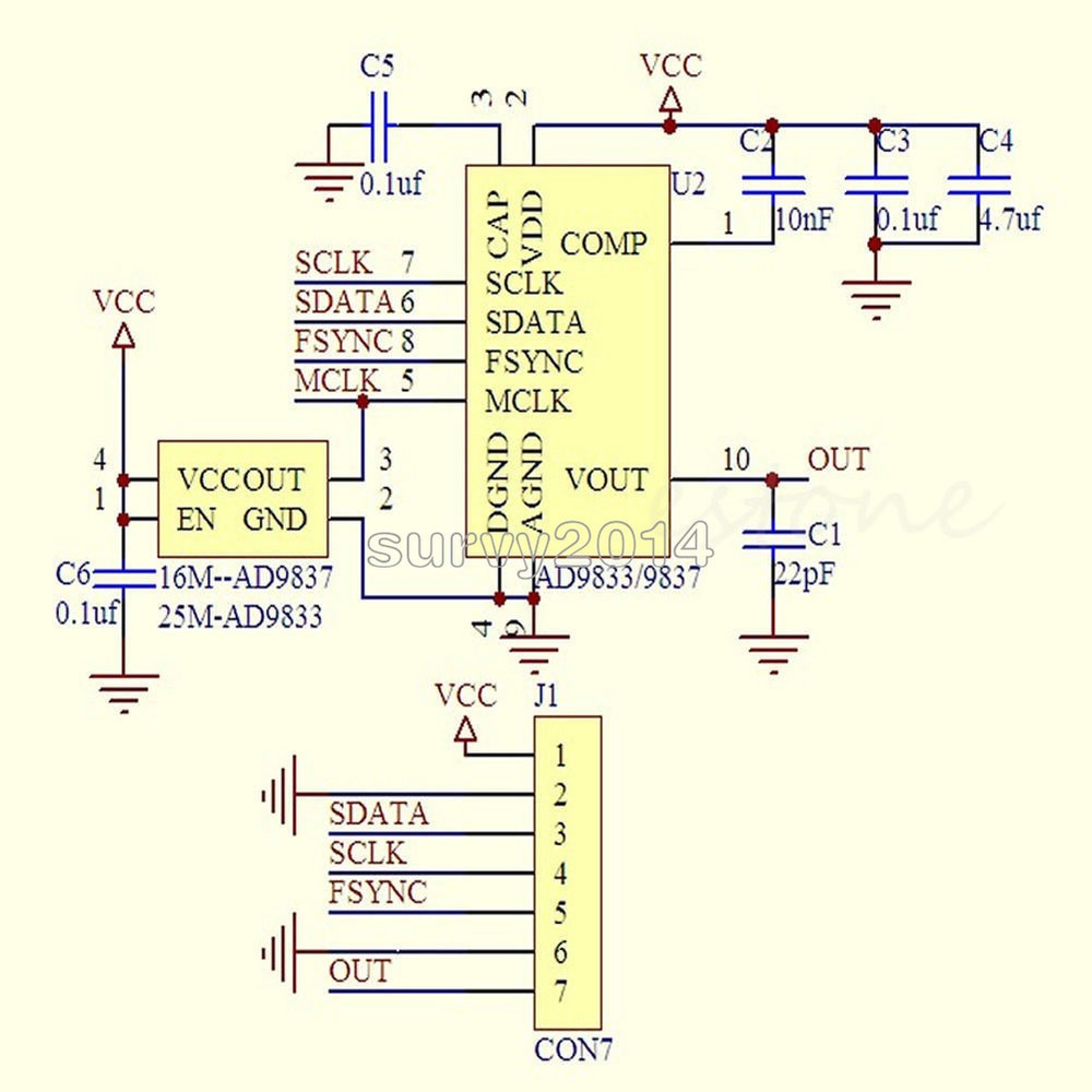 AD9833 DDS Signal Generator Module Programmable Microprocessors Sine Square Wave