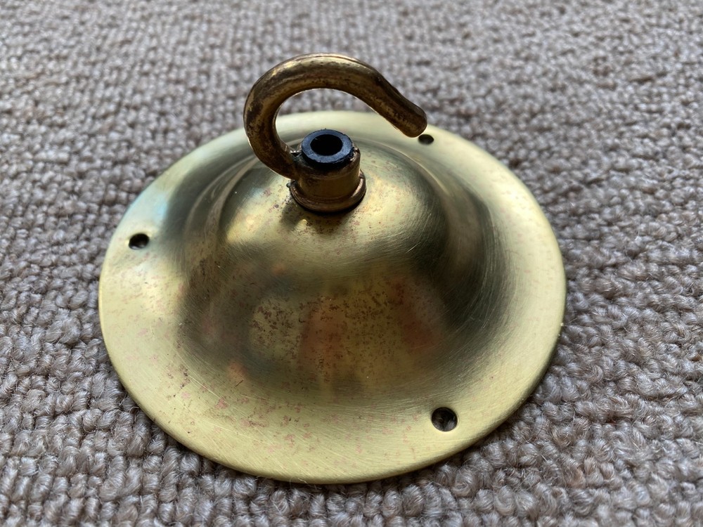 old  brass ceiling rose with hook
