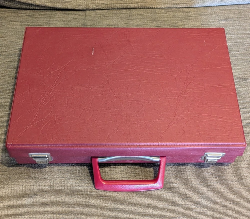 Vintage Cassette Tape Storage Case / Red (No Plastic Divider Insert)