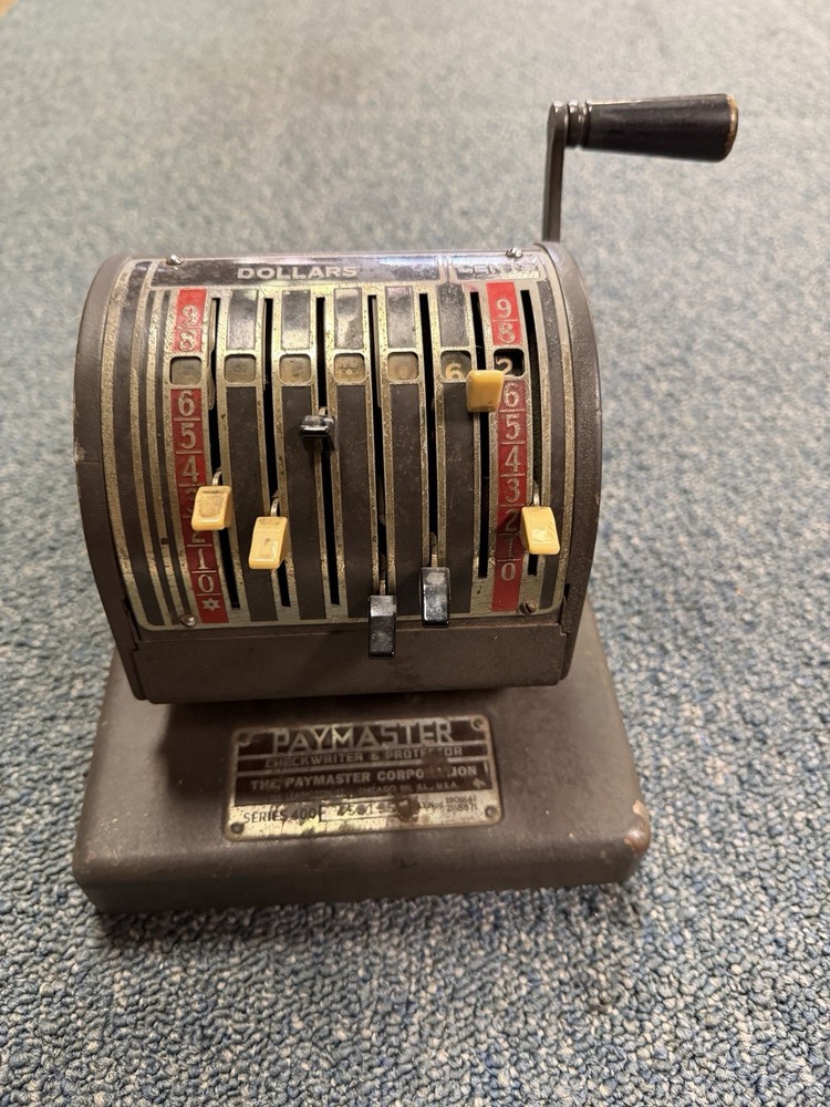 Vintage Paymaster Check Writer & Protector Printer Machine Series 400
