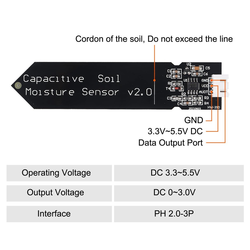 10pcs Capacitive Soil Moisture Sensor Module Corrosion Resistant Soil Humidit...