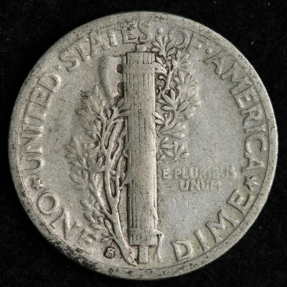 1930-S Mercury Silver Dime VF E198 AKIB