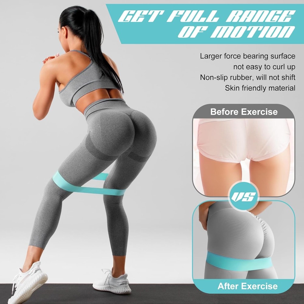 12 Pcs Latex Resistance Loop Exercise Bands for Booty Workout Stretch Exercise B