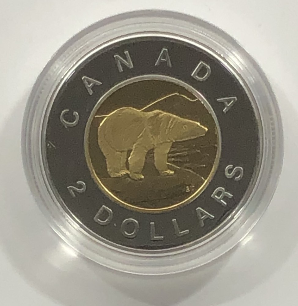 1996 Canada Bi-Metalic $2 Polar Bear Proof.