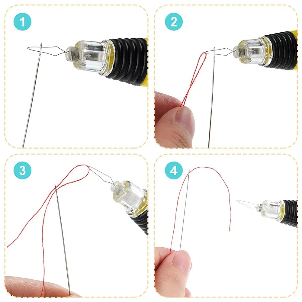 THE THREAD LITE Needle Threader Led Light Sewing Aids Tools Wire Loop DIY