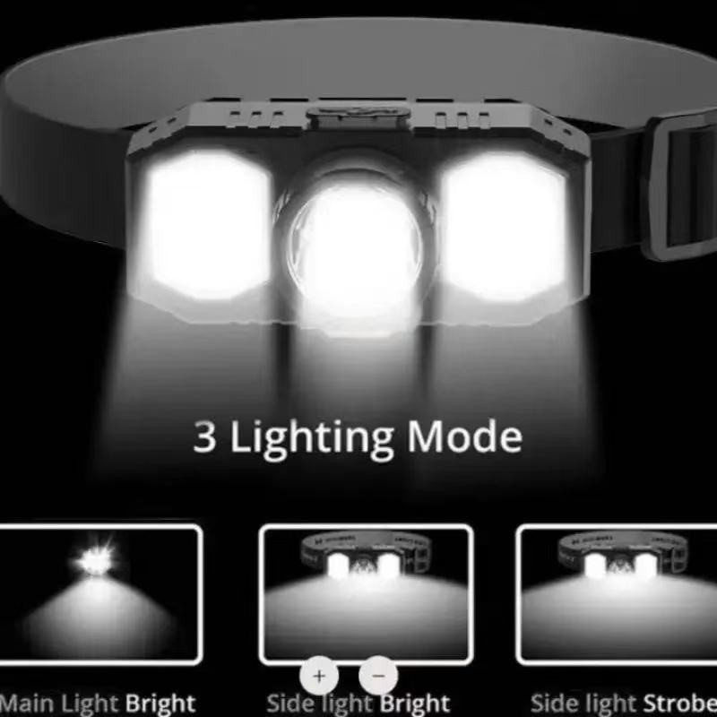 XPE+COB LED Powerful Headlamp USB Rechargeable Camping Head Light Adjustable