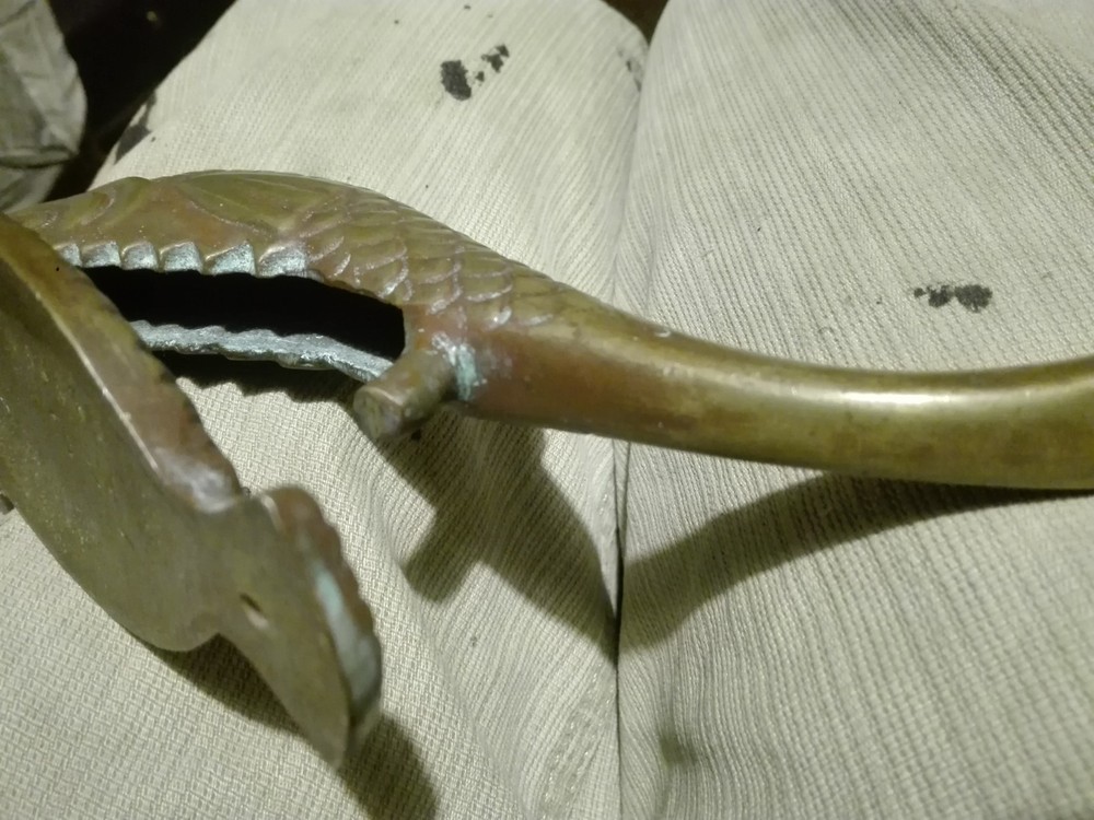 RARE - Antique Front Door Knocker BRASS FISH
