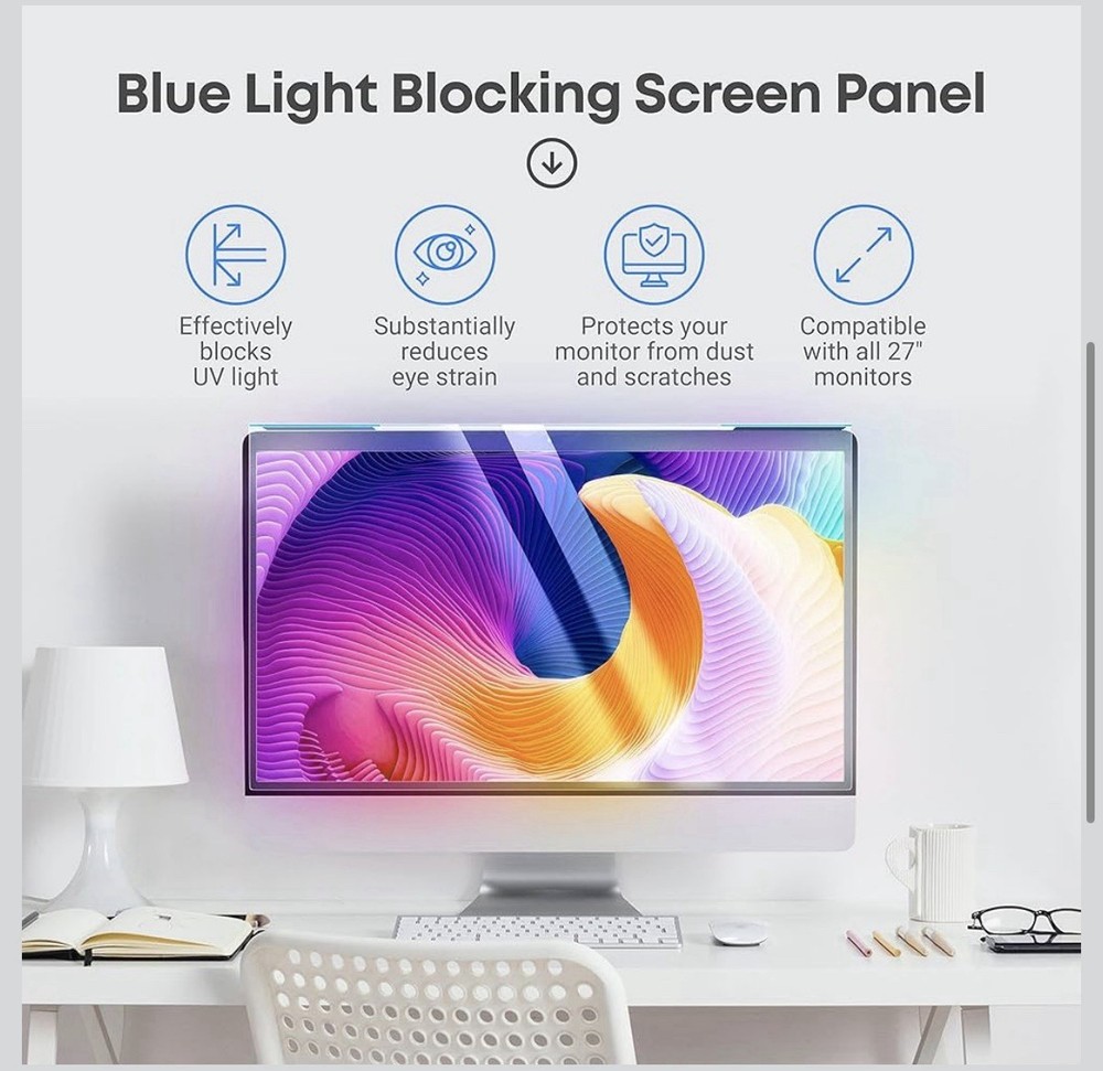 VINTEZ 27 inch [2 Pack] Blue Light Blocking Screen Protector for 16:9 Computer