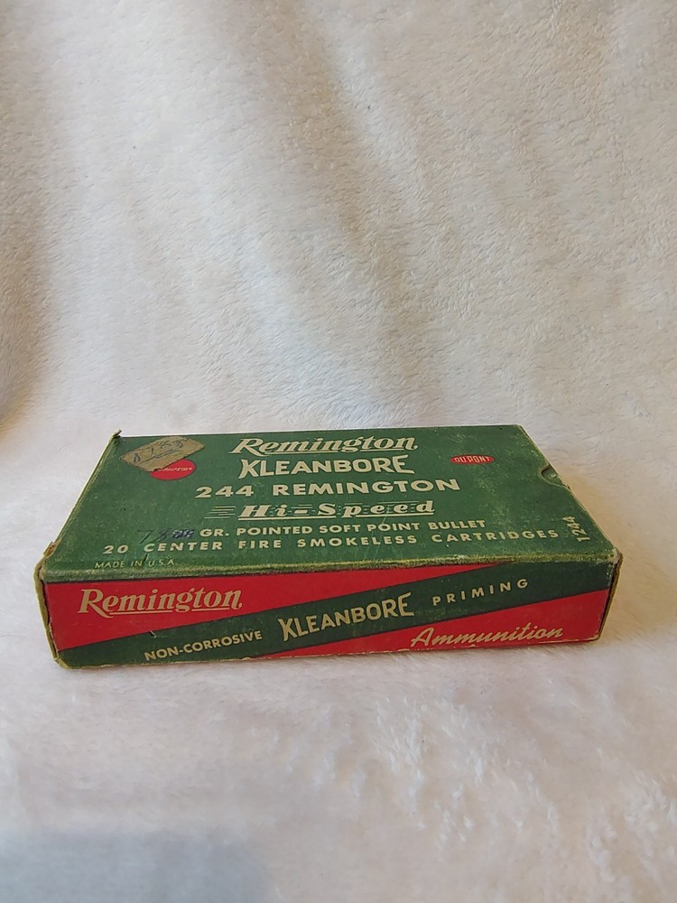 Remington .244 Rem Empty Box Green Red Vintage