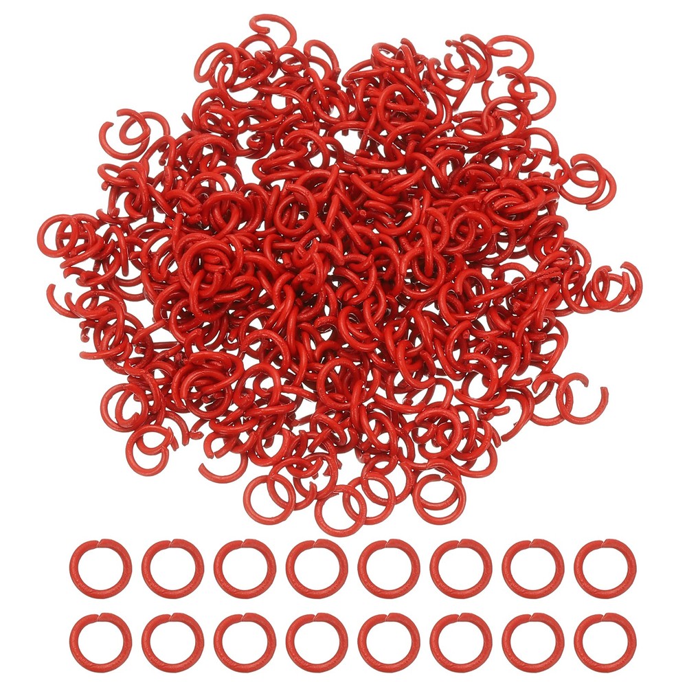 400 Pcs 6mm Circle Open Jump Rings, Red