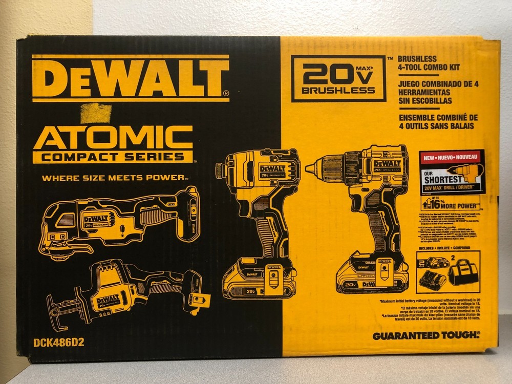 DeWalt DCK486D2 20V MAX ATOMIC Cordless Brushless 4 Tool Combo Kit