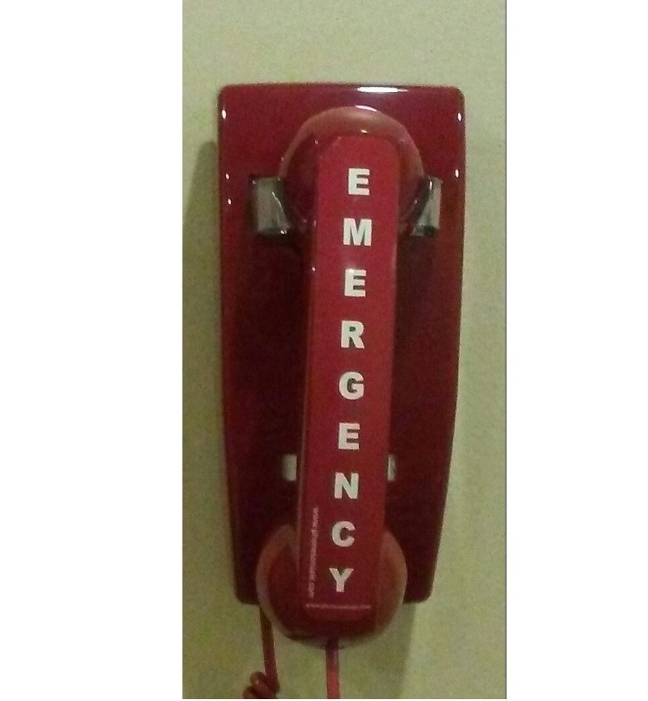 Emergency Red Telephone Preprogrammed To Call 911 When Picked Up