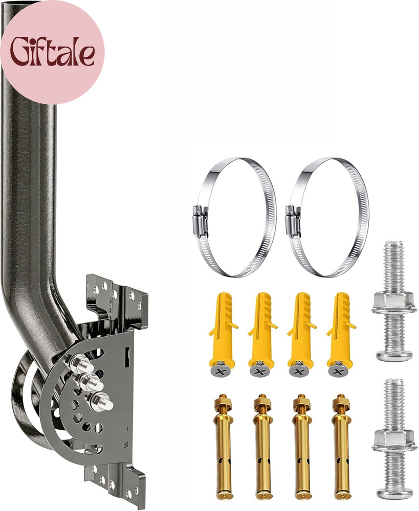 Heavy Duty Pivot Antenna Pole Mount Bracket, J-Pipe Solid Mast (Φ1.38'' - 13''(H
