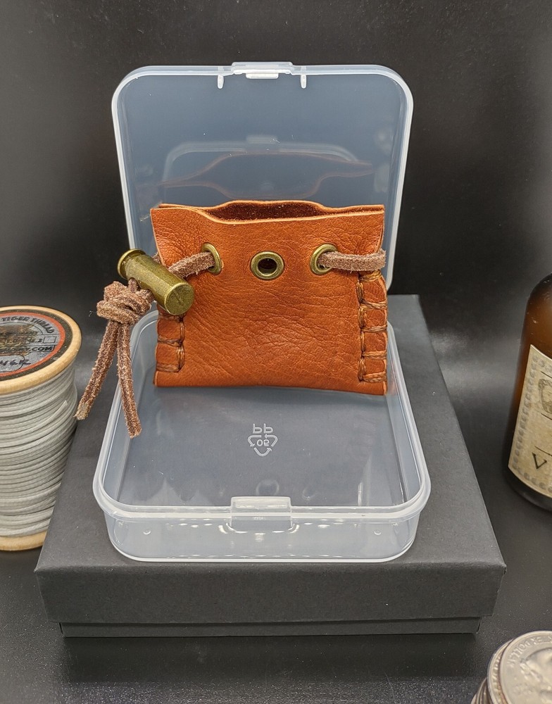 TINY Deerskin Leather Drawstring Pouch for rings, earrings, coins.