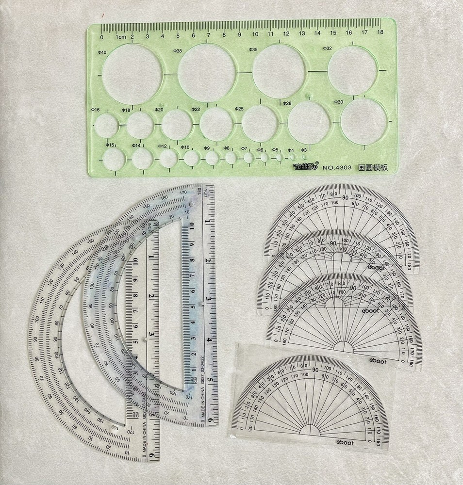 Plastic Protractors Set 7 PCs