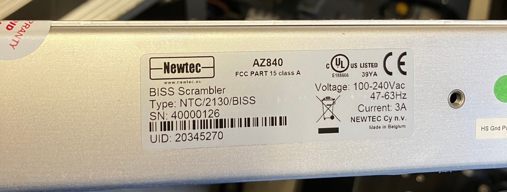Newtec Azimuth AZ840 BISS Scrambler