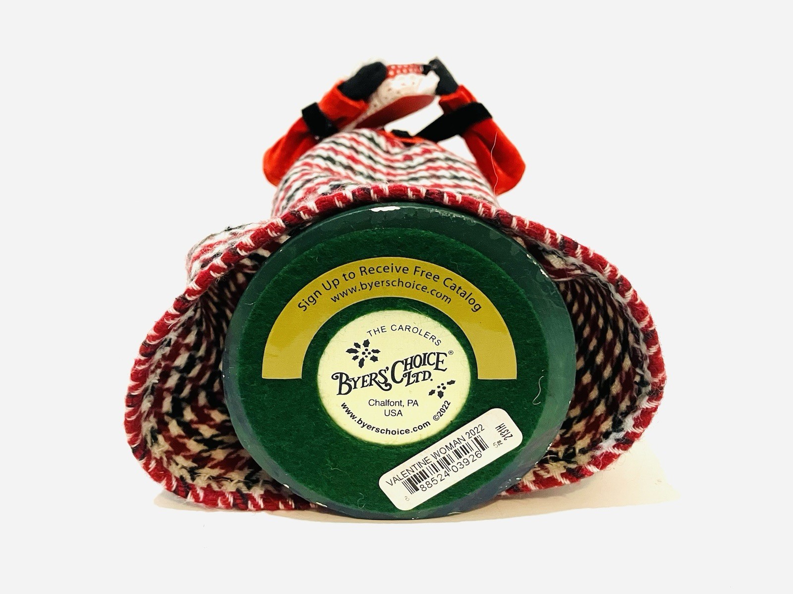 Byers Choice 2022 Valentine Woman Holding Heart Shaped Box