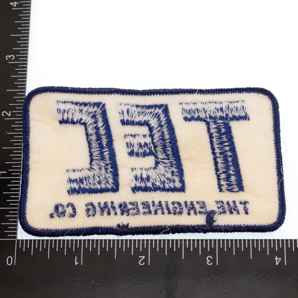 Vintage TEC The Engineering Co. Uniform Patch Blue & White Embroidered Workwear