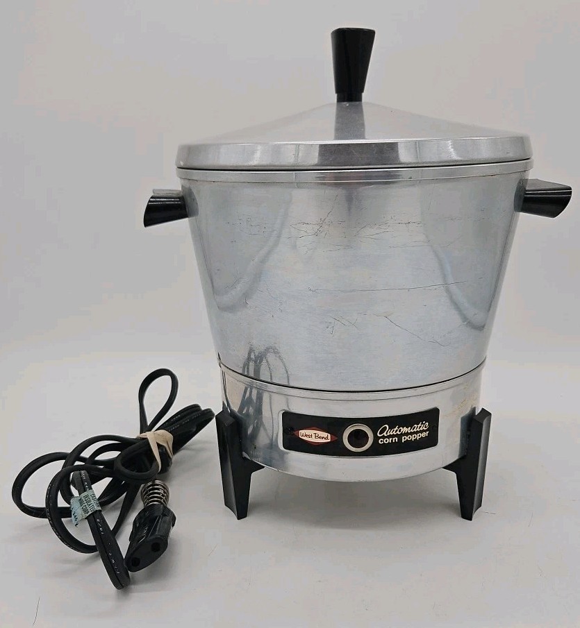 VINTAGE WEST BEND AUTOMATIC CORN POPPER Made In U.S.A. - TESTED WORKS