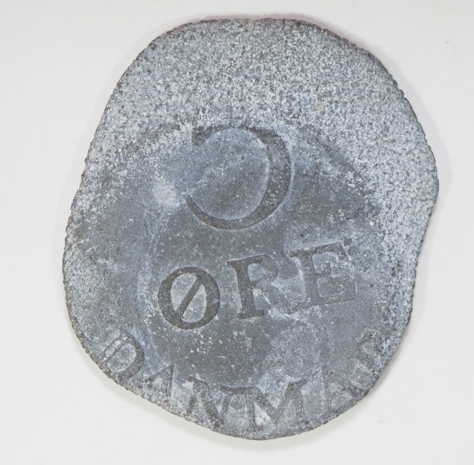 1962 Denmark, 5 Ore, O/C, Off Center Error