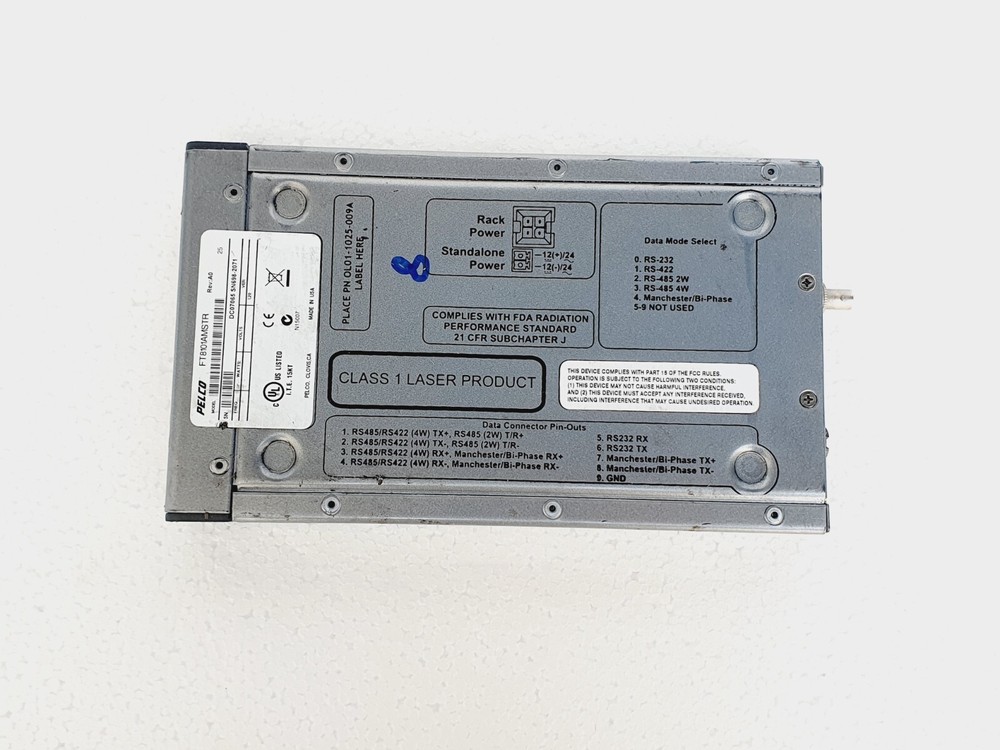 PELCO FT8101AMSTR Data Transmitter, 1 Channel, Bidirectional Data Fiber Transmtr