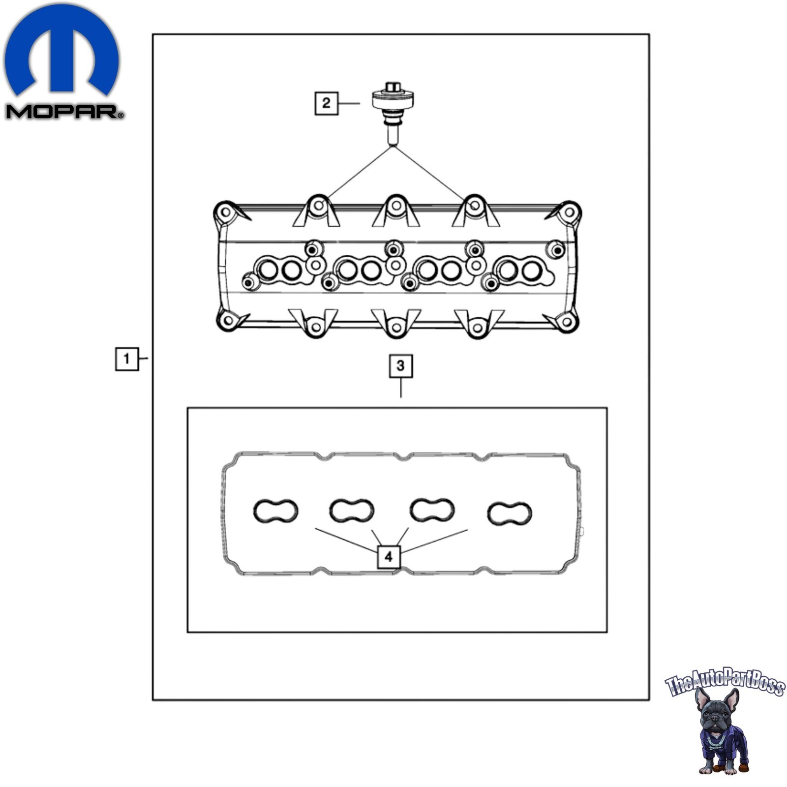 5.7L Cylinder Head Cover Gasket Kit OEM Mopar 5114179AB