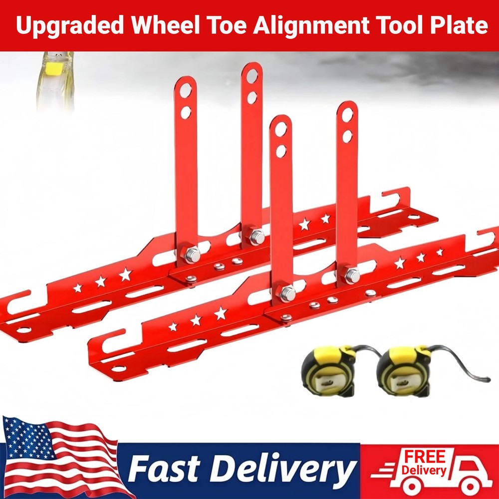 Upgraded Wheel Alignment Tool Kit, Toe Alignment Tool Plates with Extension Arms