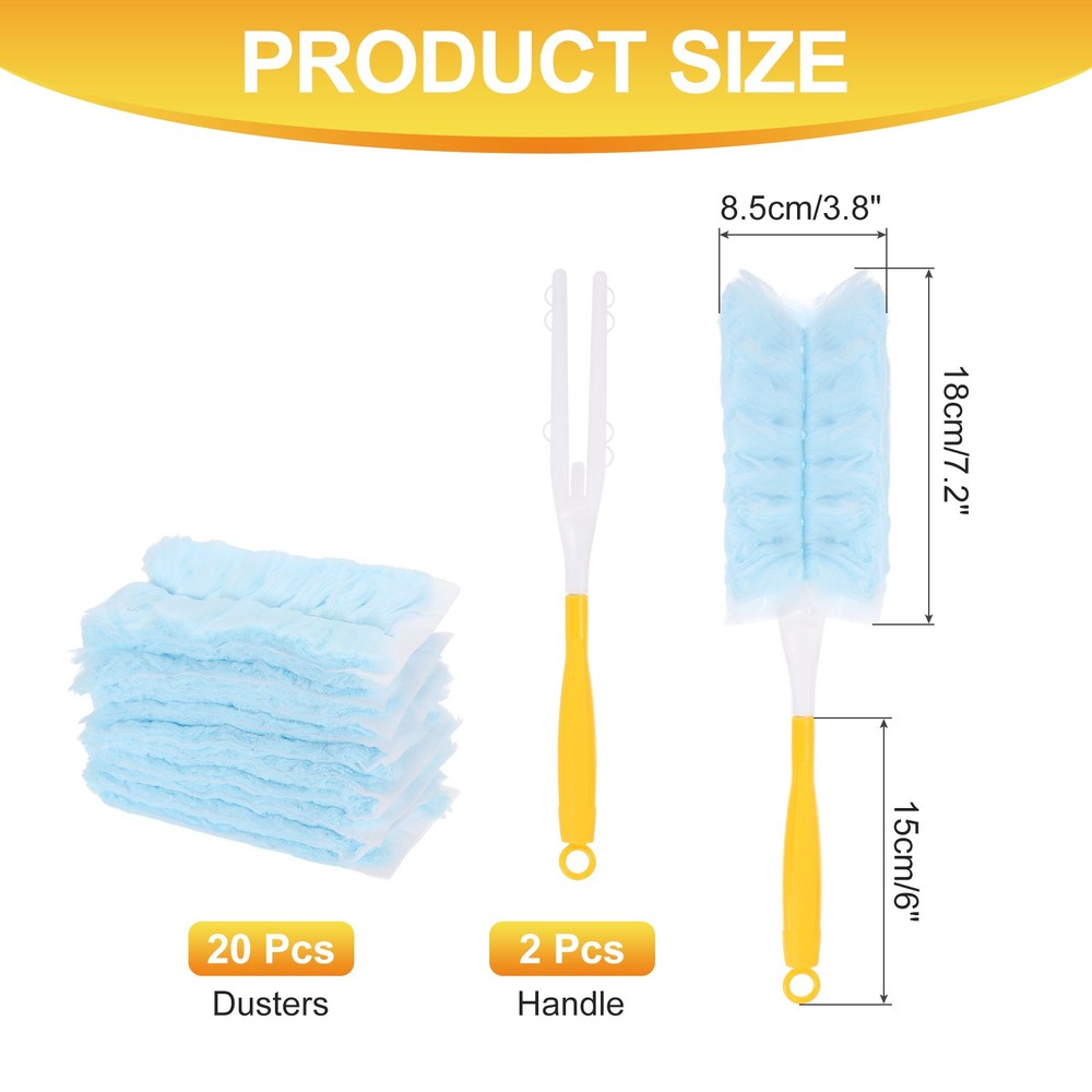 2 Count Yellow Handle Refill, with 20 Blue Dusters